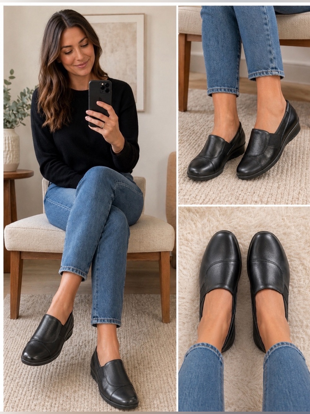 Clarks May Moonlight Comfort Slip-Ons Size 10